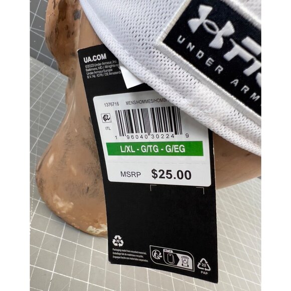 Under Armour Men’s Fish Hunter Mesh Cap L/XL Black & White - Picture 4 of 9